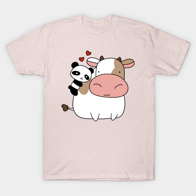 Panda Loves Cow T-Shirt by saradaboru